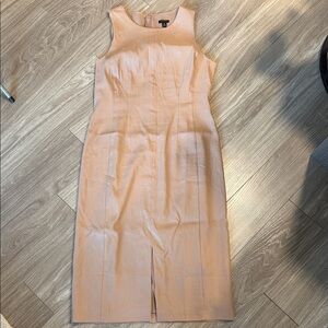 Ann Taylor Elegant Tan Sleeveless Dress